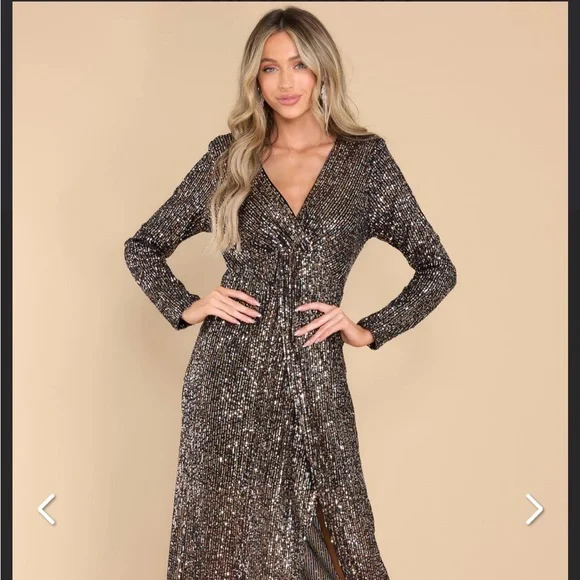 Red Dress Boutique | Dresses | My Biggest Wish Black And Gold Sequin Maxi  Dress In Small New Tags Attached | Poshmark